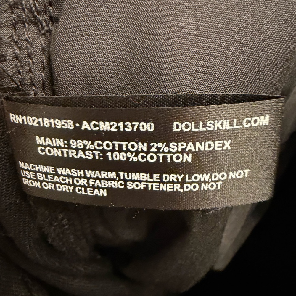 Dolls Kill Current Mood Black and Plaid Patchwork Jeans. New w/tags - Picture 7 of 7